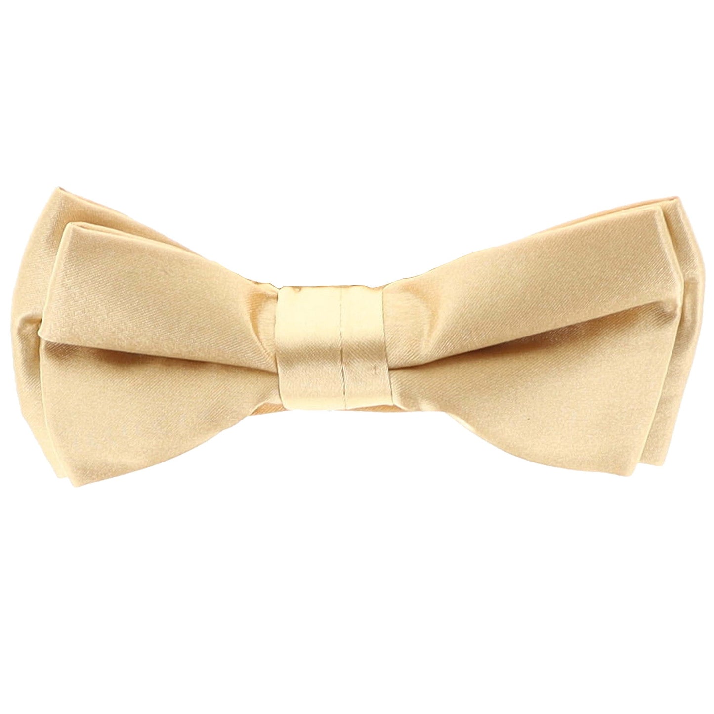 Vittorio Farina Boy's Pretied Solid Silky Satin Bow Tie - Suits You Sir - Gold -