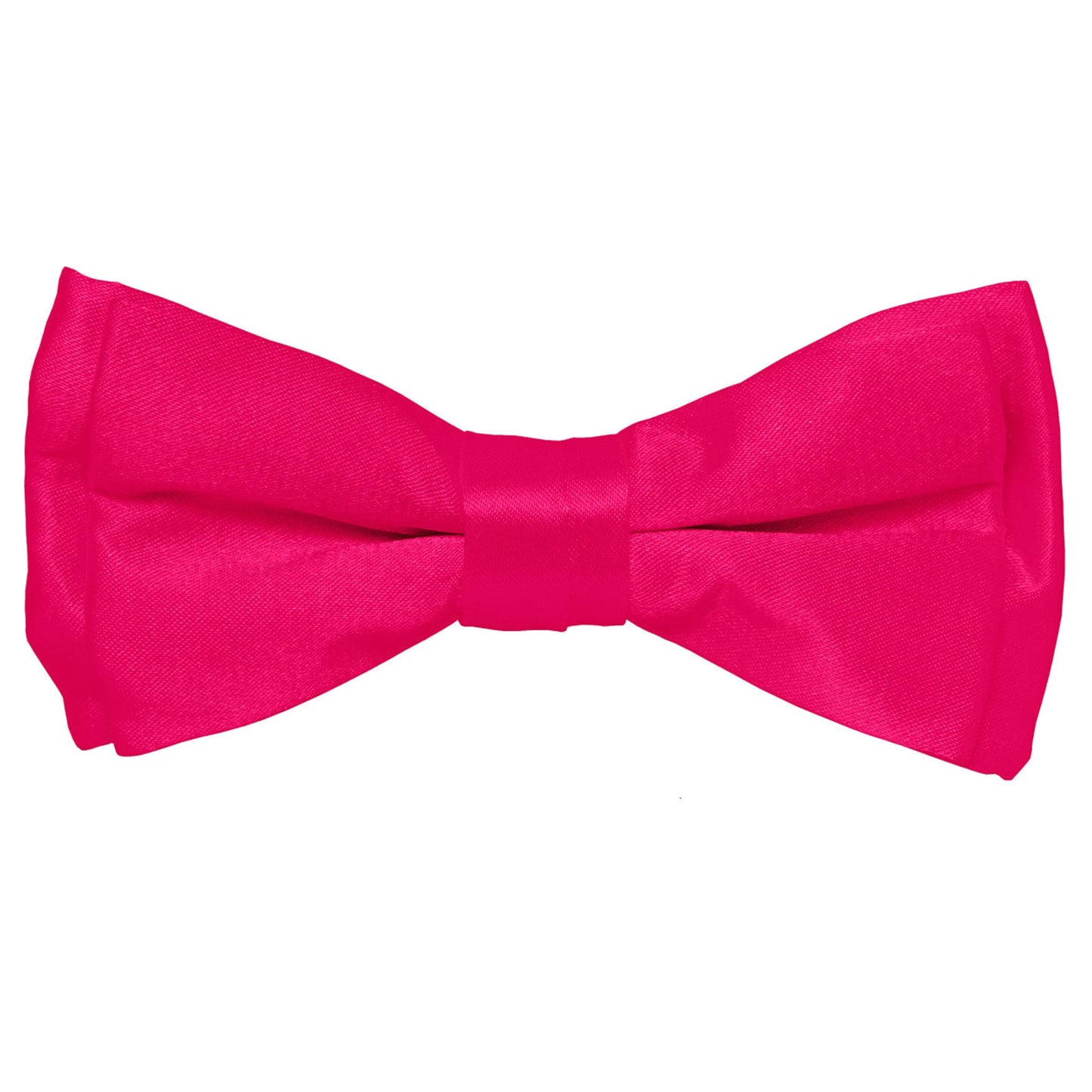 Vittorio Farina Boy's Pretied Solid Silky Satin Bow Tie - Suits You Sir - Hot Pink -