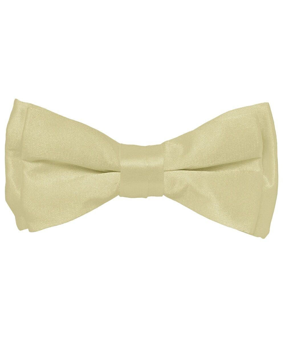 Vittorio Farina Boy's Pretied Solid Silky Satin Bow Tie - Suits You Sir - Ivory -