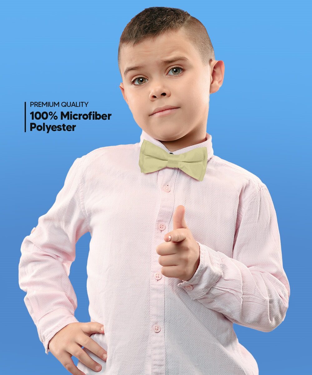 Vittorio Farina Boy's Pretied Solid Silky Satin Bow Tie - Suits You Sir - Ivory -
