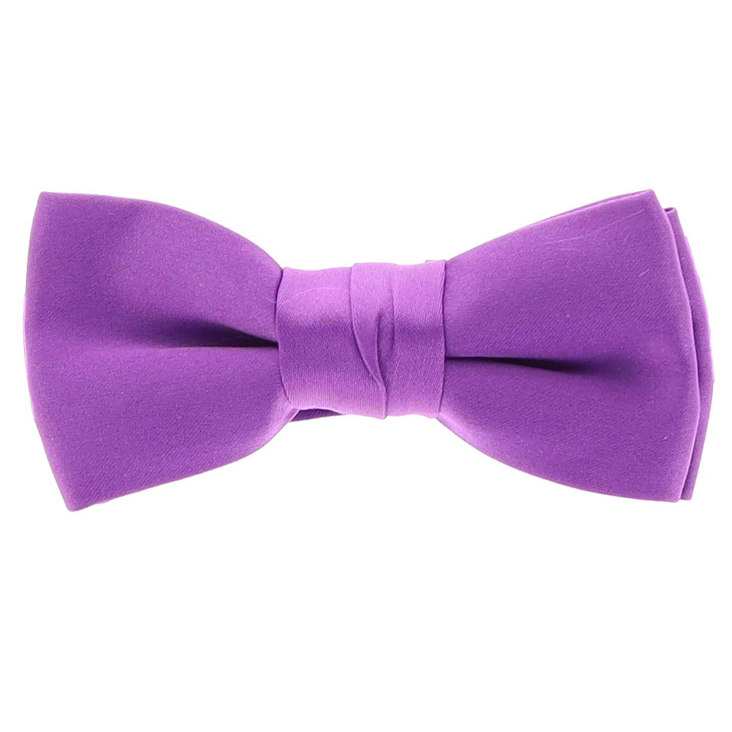 Vittorio Farina Boy's Pretied Solid Silky Satin Bow Tie - Suits You Sir - Medium Purple -