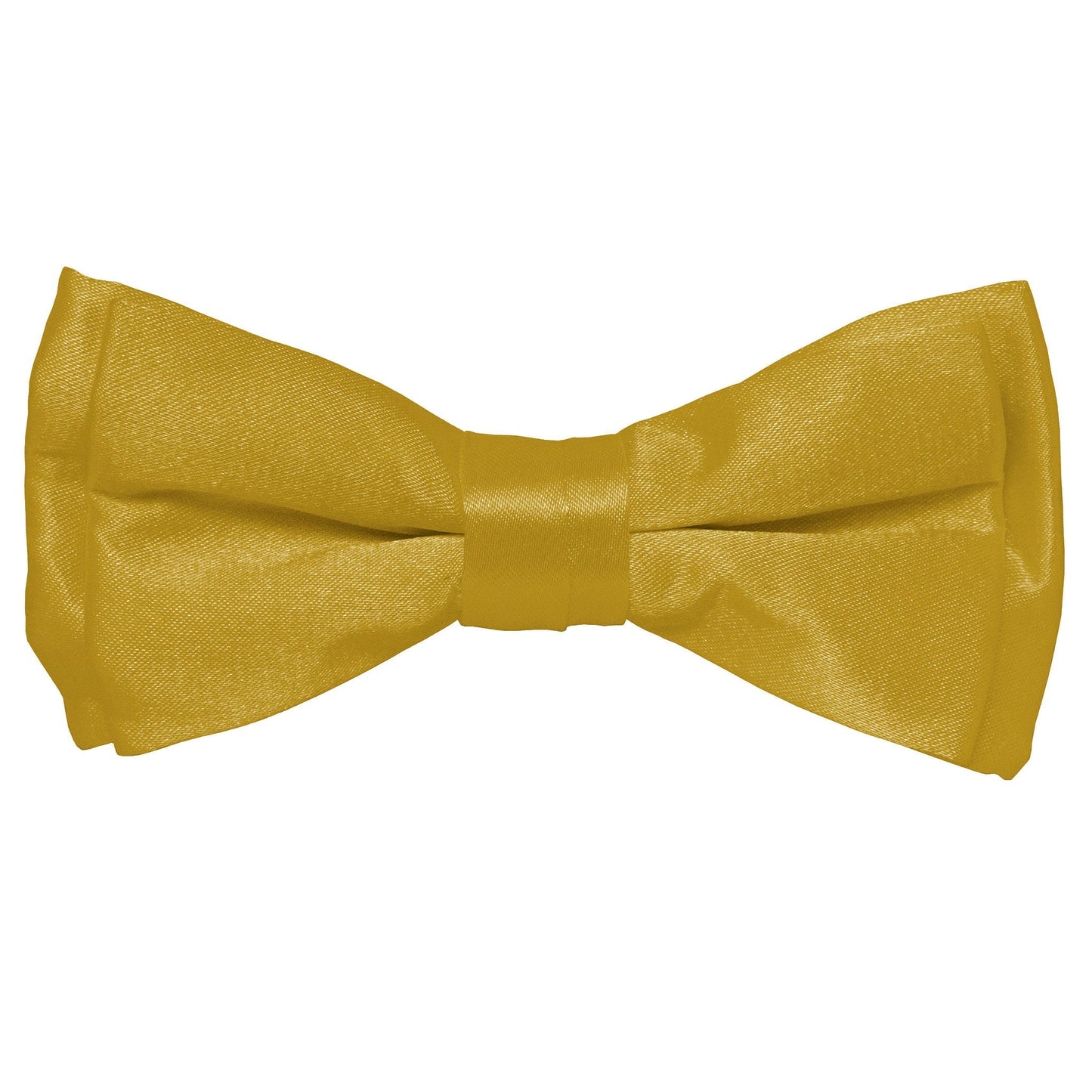 Vittorio Farina Boy's Pretied Solid Silky Satin Bow Tie - Suits You Sir - Mustard Yellow -