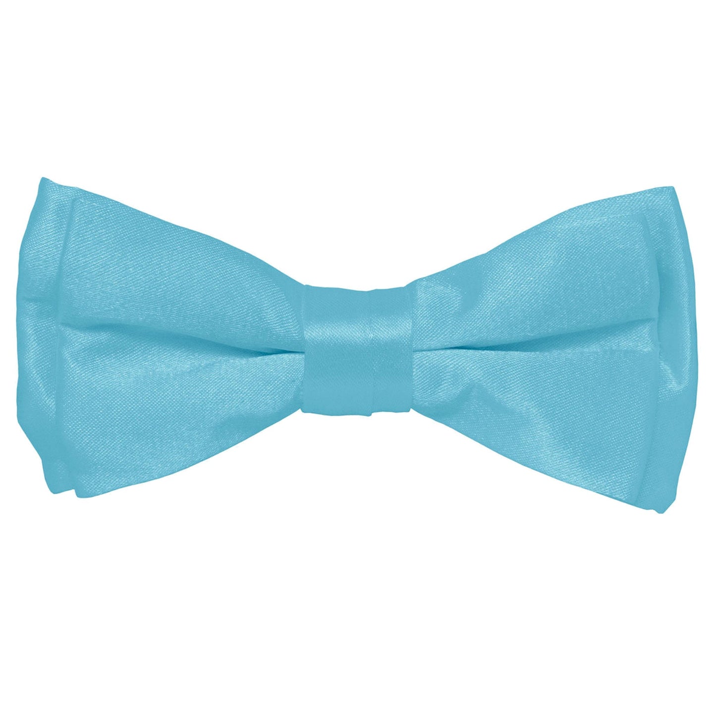 Vittorio Farina Boy's Pretied Solid Silky Satin Bow Tie - Suits You Sir - Turquoise -