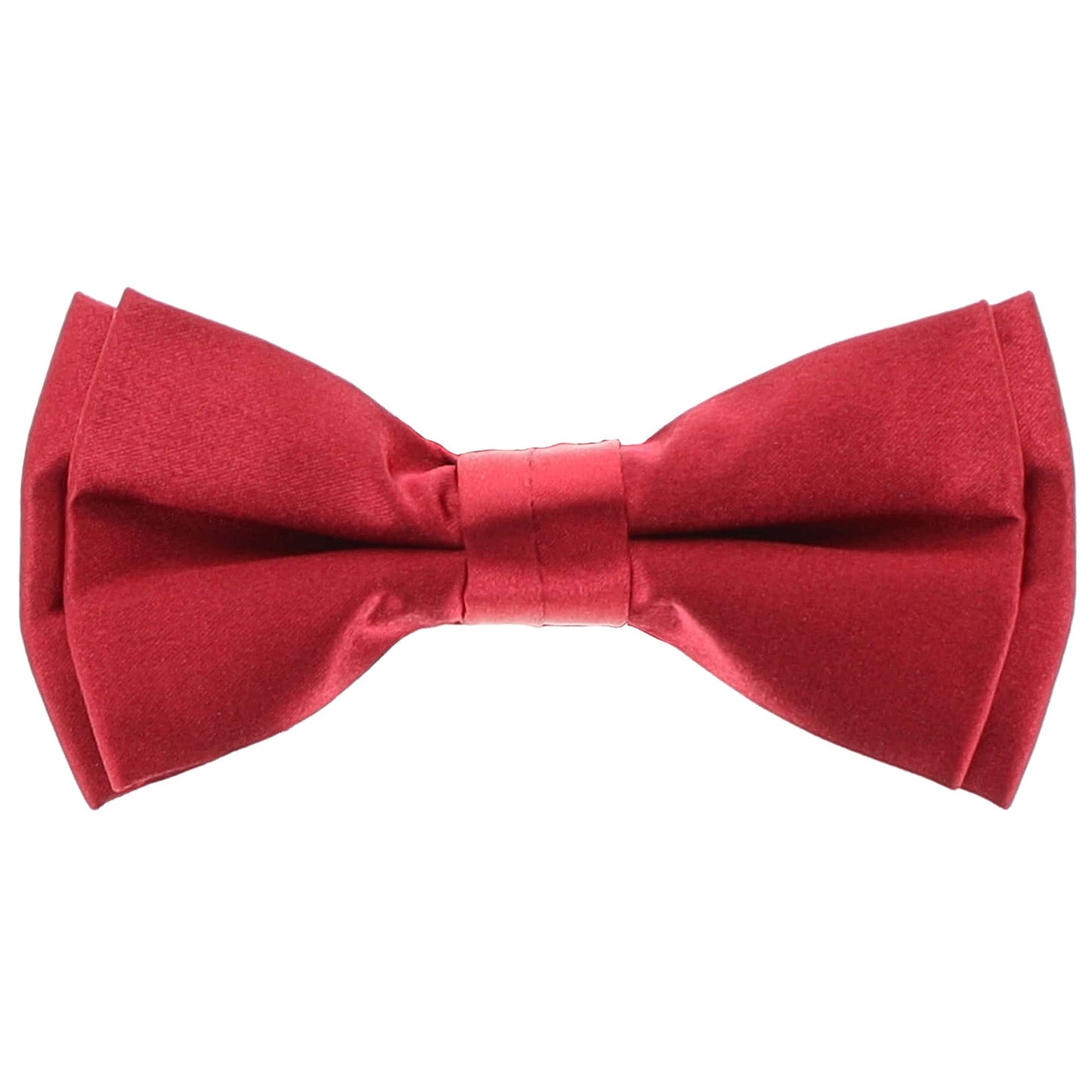 Vittorio Farina Boy's Pretied Solid Silky Satin Bow Tie - Suits You Sir - Wine -