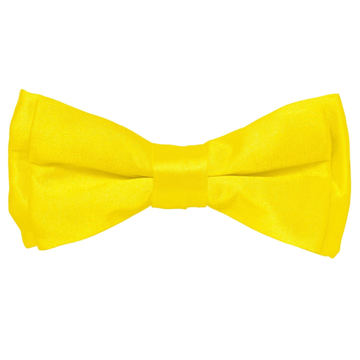 Vittorio Farina Boy's Pretied Solid Silky Satin Bow Tie - Suits You Sir - Yellow -