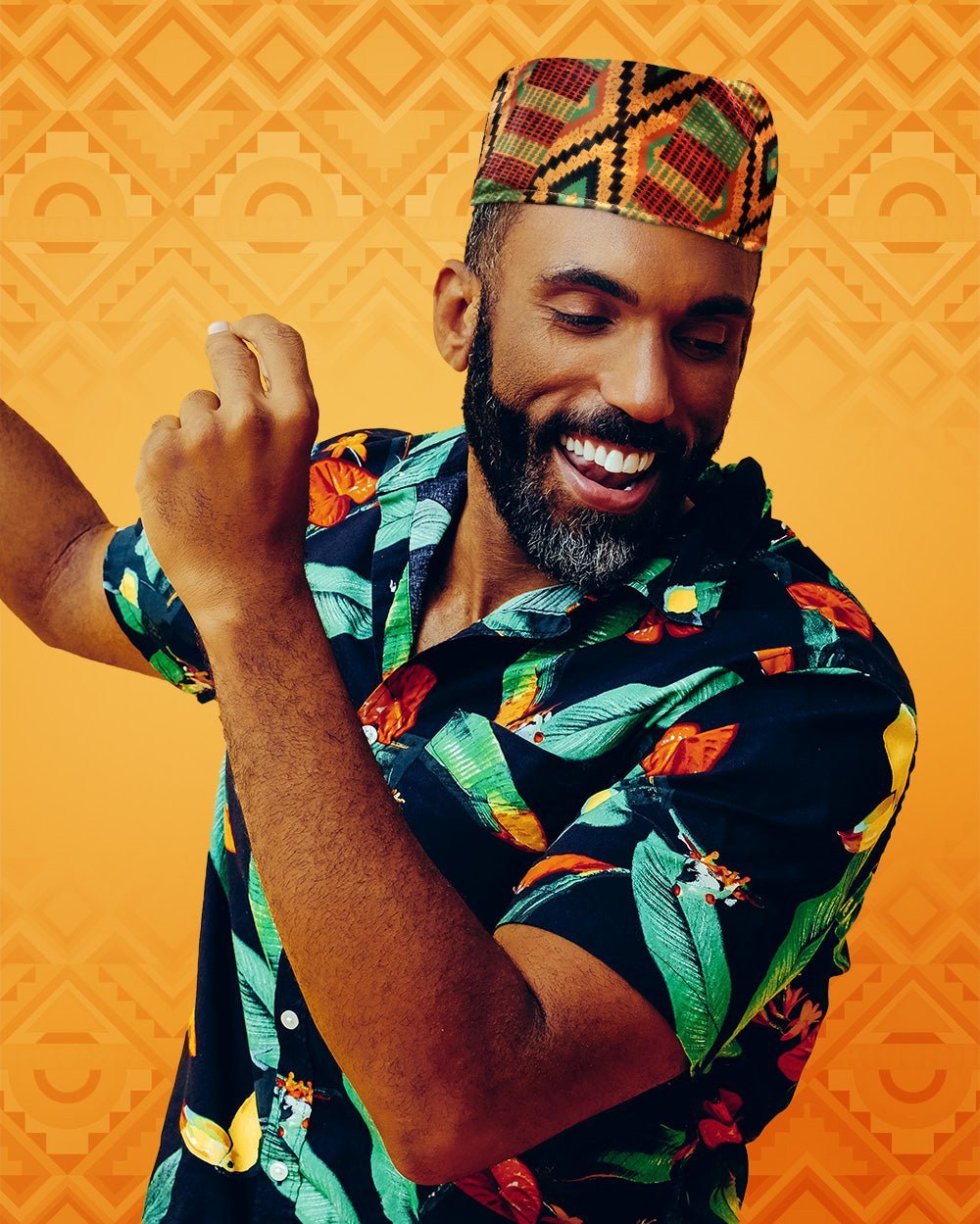 Vittorio Farina Kente Kufi Hat for Men and Women – African Kufi Hat Ideal for Cultural Attire, Outfit & Costume - Suits You Sir - Kente 2 -