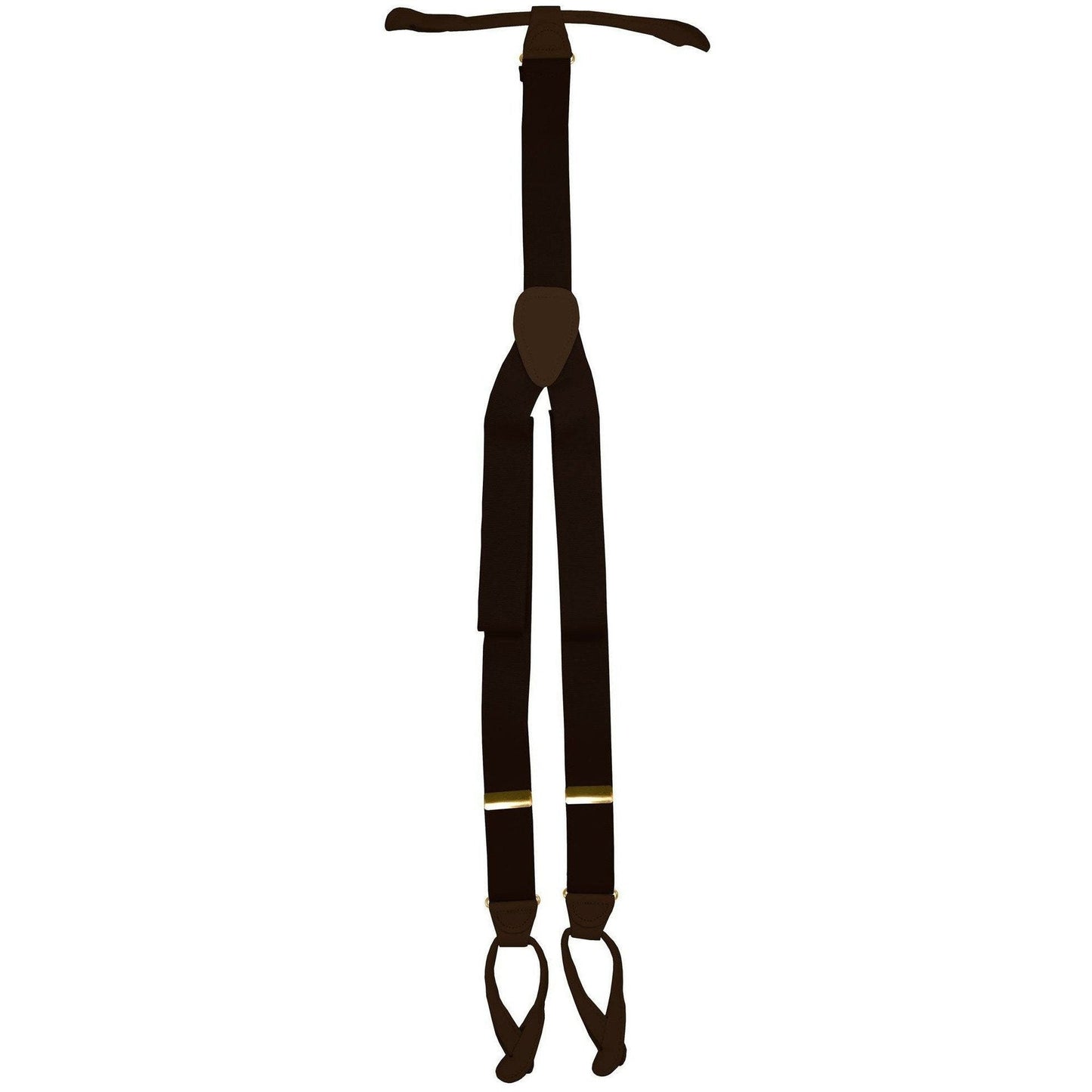 Vittorio Farina Men's Button End Suspender in Gift Box: 70% Polyester & 30% Elastomer - Suits You Sir - Brown - Gold