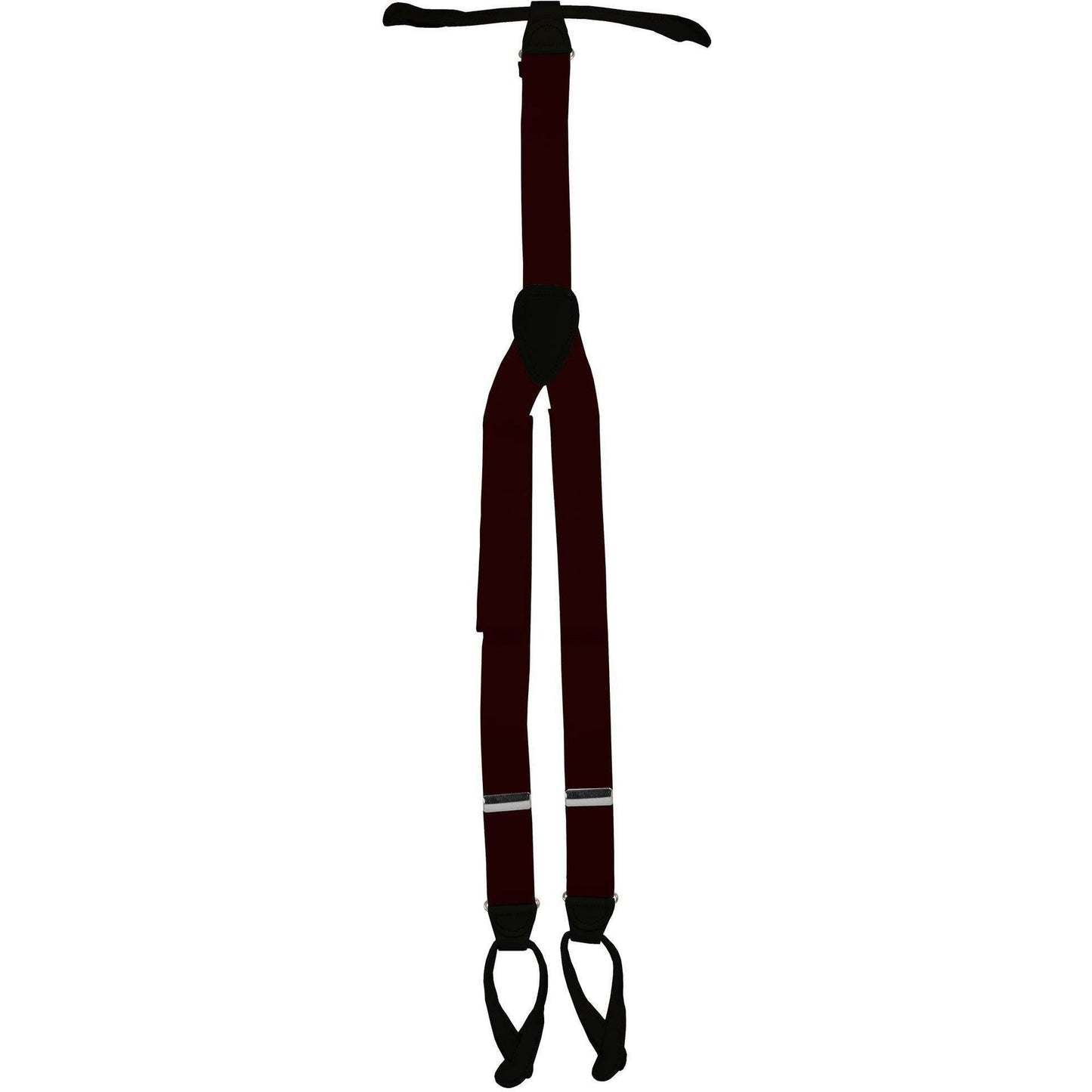Vittorio Farina Men's Button End Suspender in Gift Box: 70% Polyester & 30% Elastomer - Suits You Sir - Burgundy - Silver