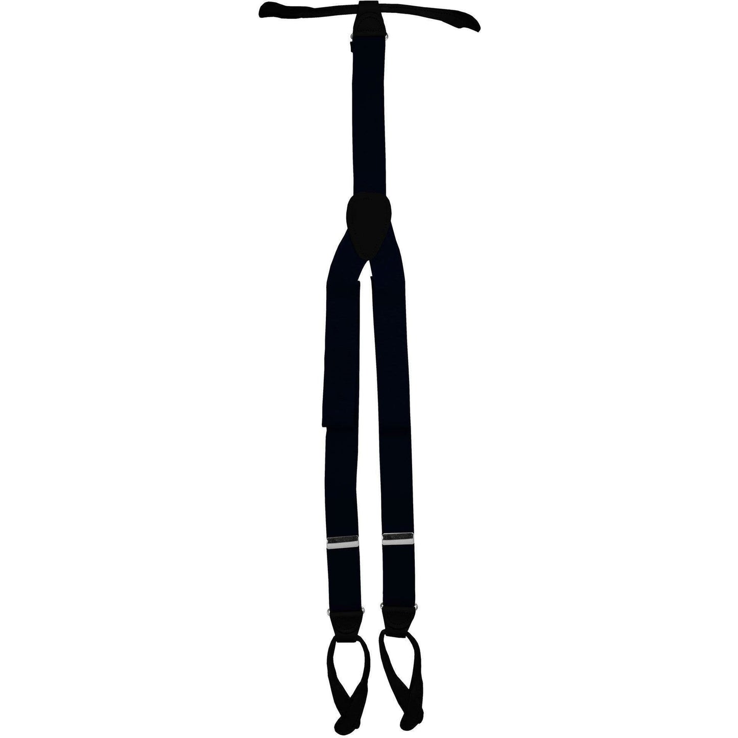 Vittorio Farina Men's Button End Suspender in Gift Box: 70% Polyester & 30% Elastomer - Suits You Sir - Navy Blue - Silver