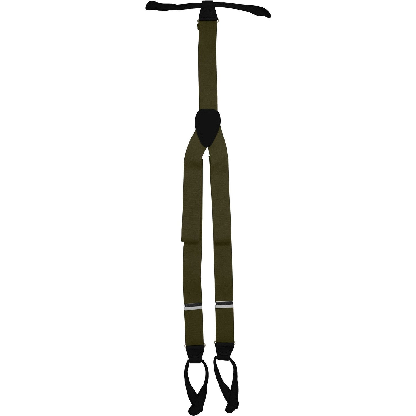 Vittorio Farina Men's Button End Suspender in Gift Box: 70% Polyester & 30% Elastomer - Suits You Sir - Olive Green - Silver
