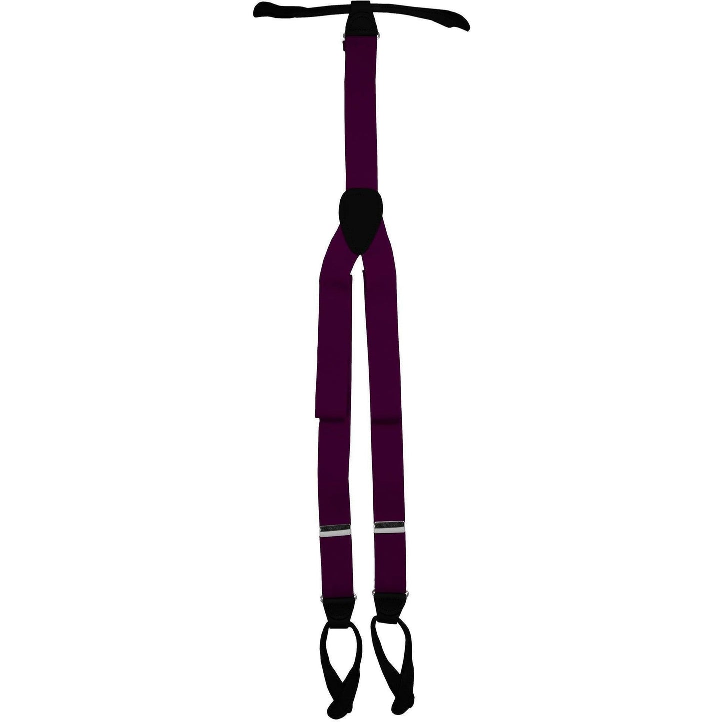 Vittorio Farina Men's Button End Suspender in Gift Box: 70% Polyester & 30% Elastomer - Suits You Sir - Purple - Silver