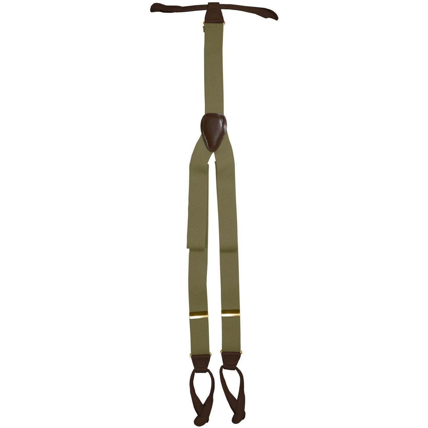 Vittorio Farina Men's Button End Suspender in Gift Box: 70% Polyester & 30% Elastomer - Suits You Sir - Taupe - Gold