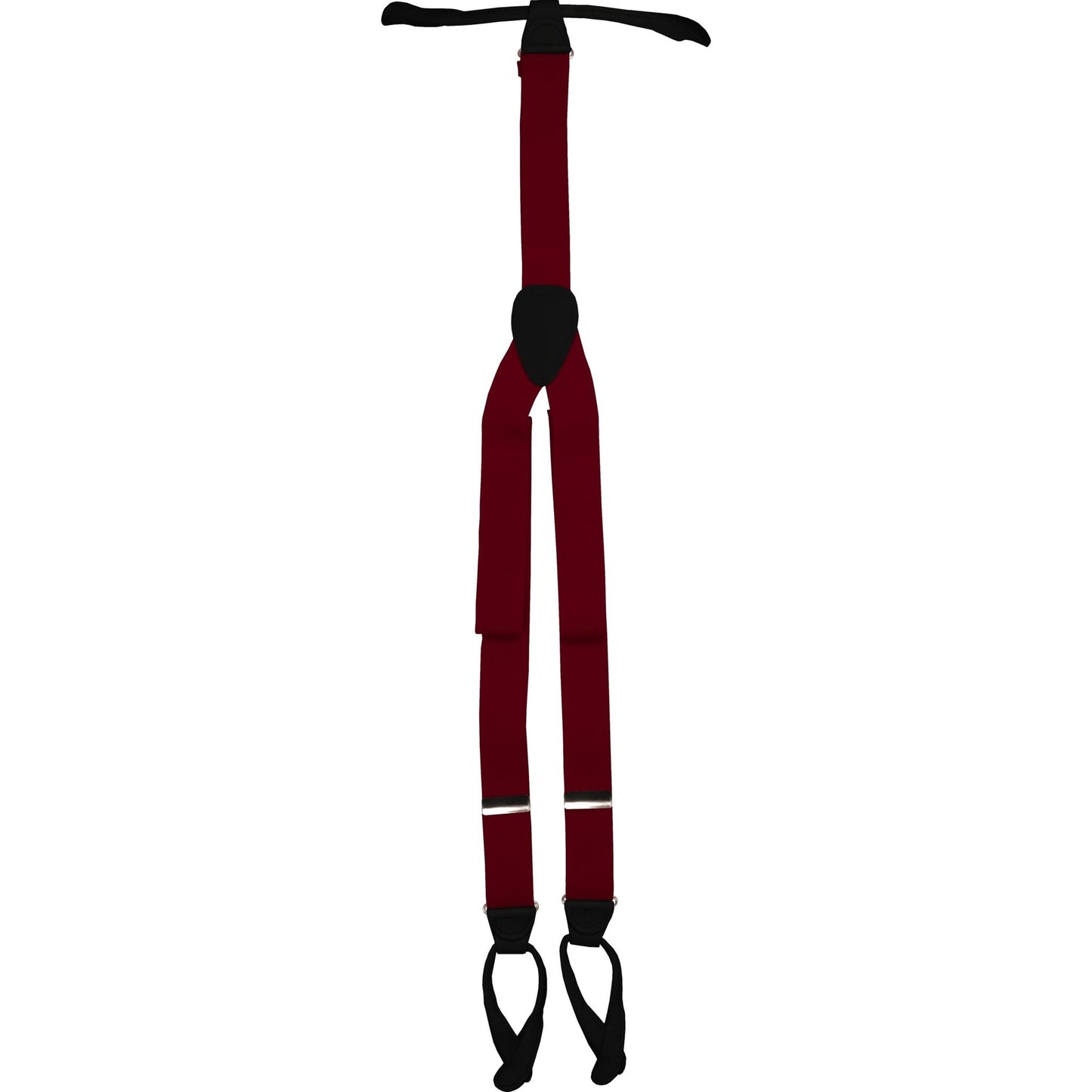 Vittorio Farina Men's Button End Suspender in Gift Box: 70% Polyester & 30% Elastomer - Suits You Sir - Wine - Silver