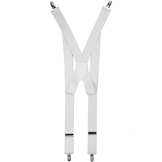 Vittorio Farina Men's Clip End Suspender in Gift Box: 70% Polyester & 30% Elastomer - Suits You Sir - White - Silver
