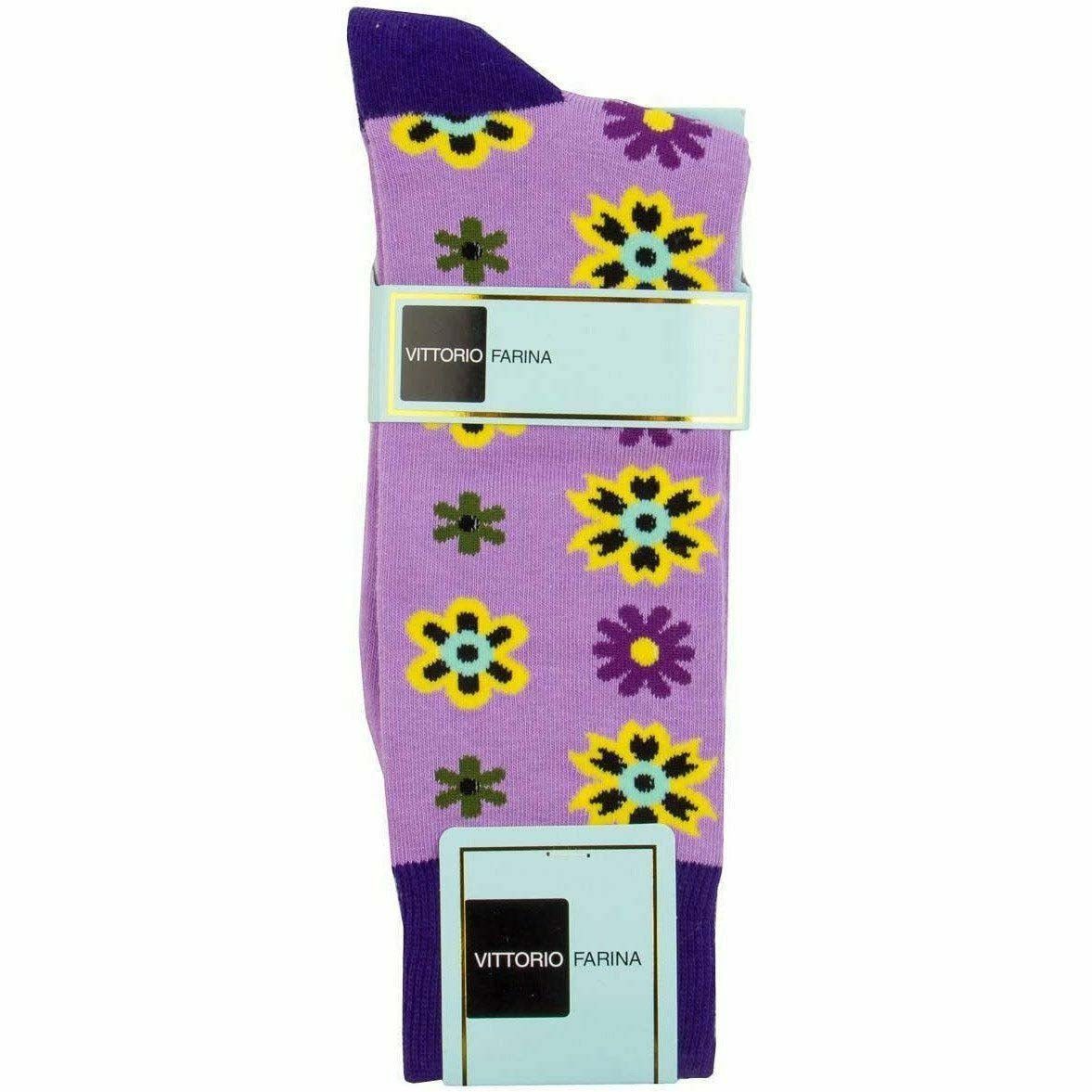 Vittorio Farina Men's Cotton Anklett Design Dress Socks - Suits You Sir - Purple - 6