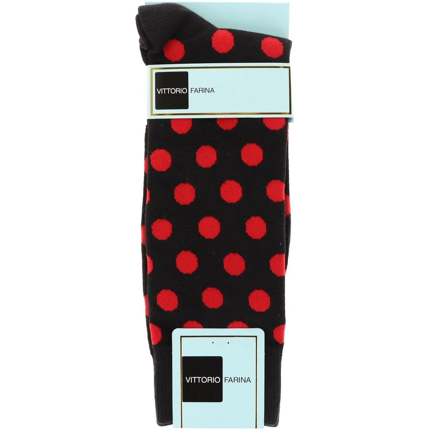 Vittorio Farina Men's Cotton Anklett Polka Dot Dress Socks - Suits You Sir - Black and Red - 6