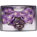 Vittorio Farina Men's Design XL Bow Tie, Pocket Square and Flower Lapel Pin in Gift Box - Suits You Sir - XL2120 -