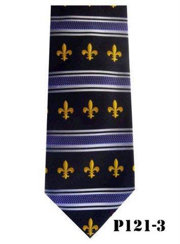 Vittorio Farina Men's Fleur de Fleur de Lis Designer Satin Necktie & Pocket Square - Suits You Sir - p - 121 - 3 -