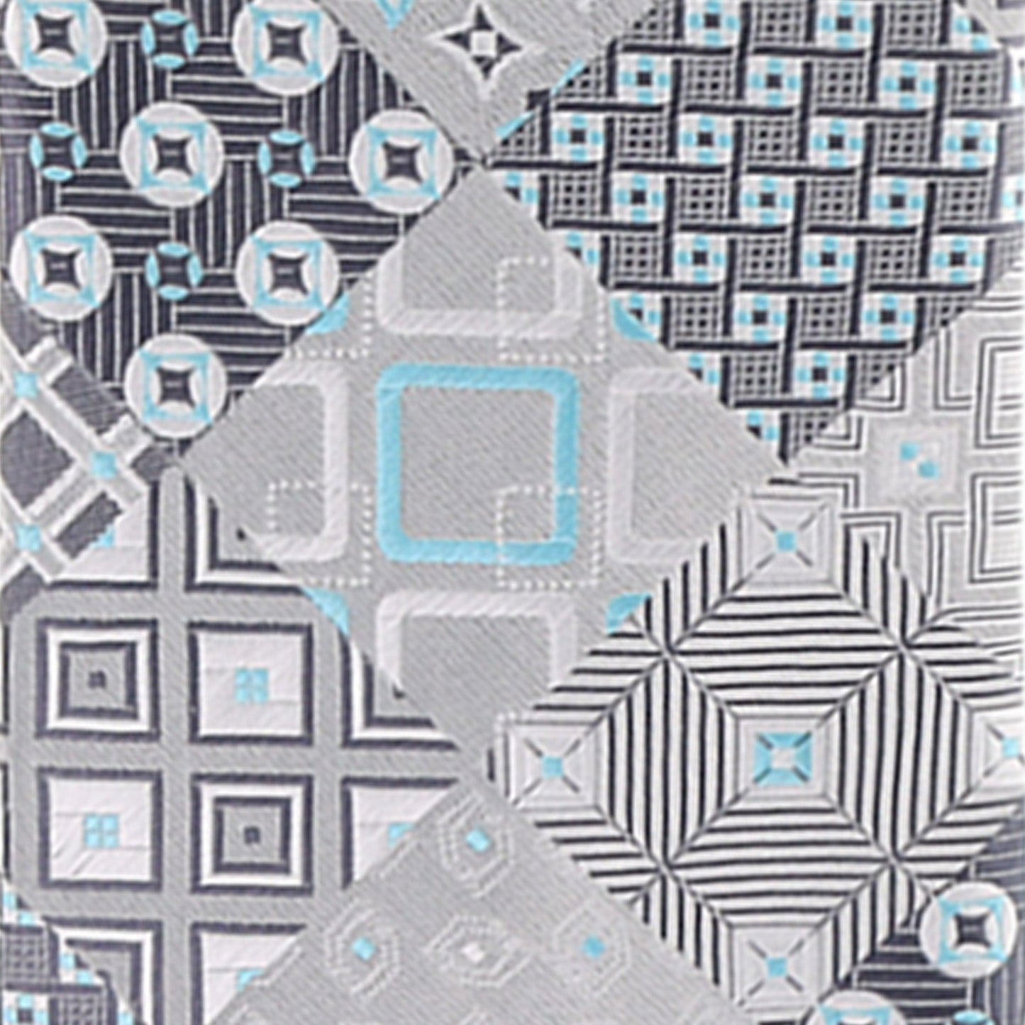 Vittorio Farina Men's Geometric Design Necktie & Pocket Square - Suits You Sir - D - 1236 -