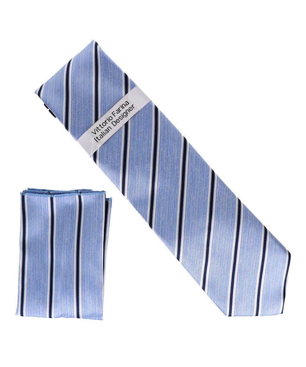 Vittorio Farina Men's Geometric Design Necktie & Pocket Square - Suits You Sir - D - 1369 -