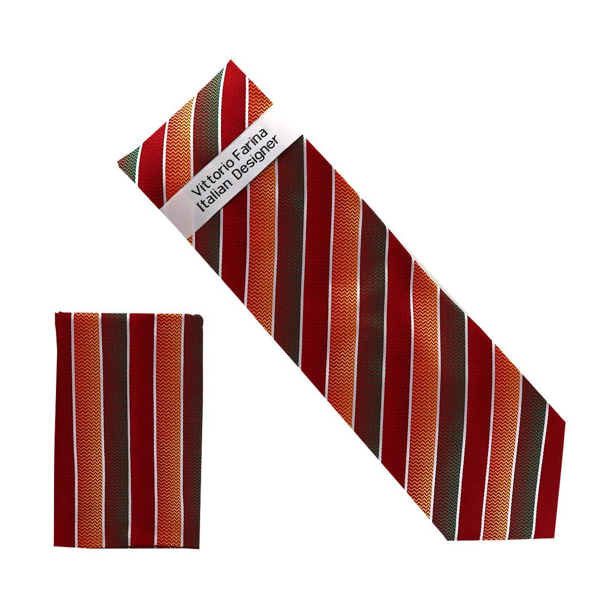 Vittorio Farina Men's Geometric Design Necktie & Pocket Square - Suits You Sir - NH - D_1436 -