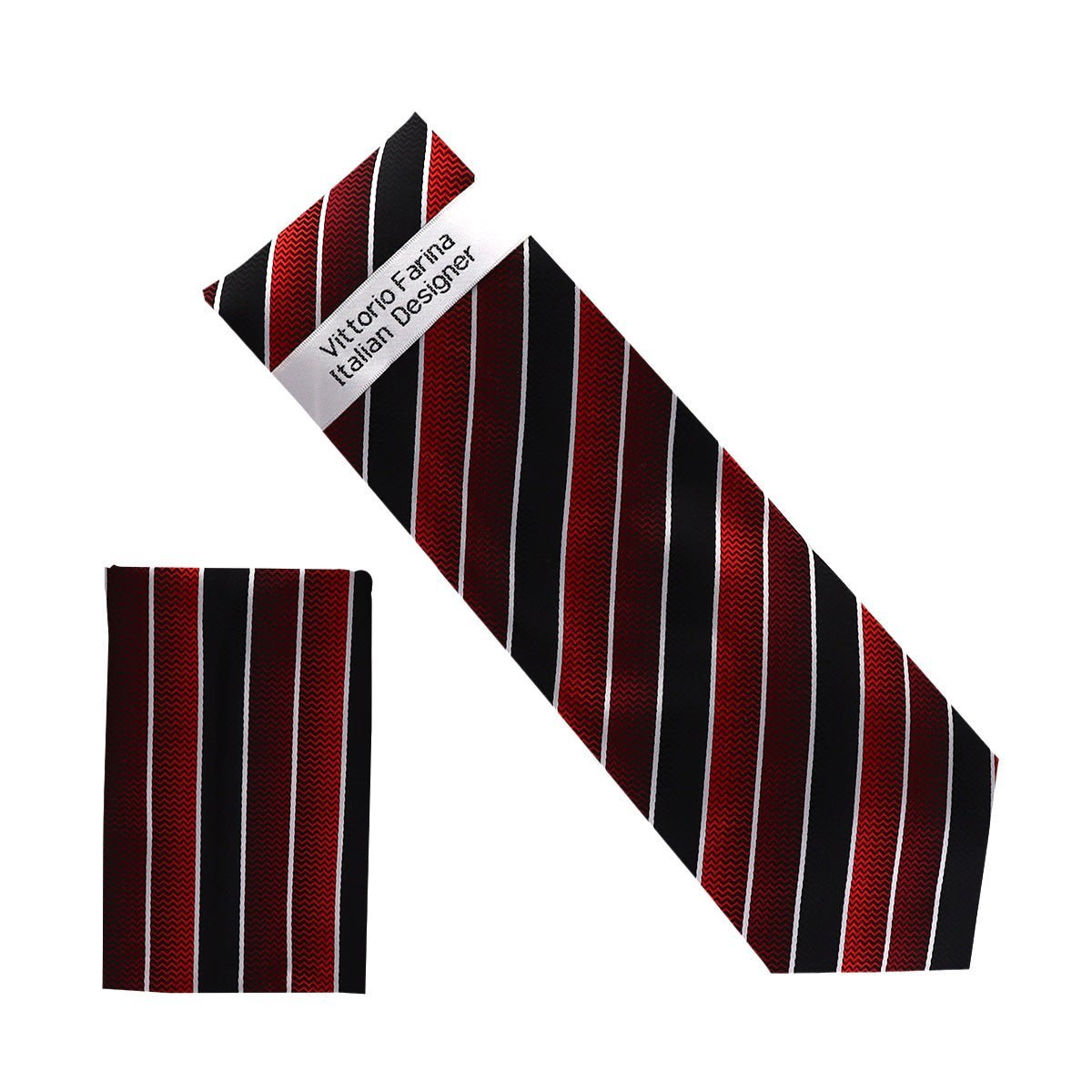 Vittorio Farina Men's Geometric Design Necktie & Pocket Square - Suits You Sir - NH - D_1438 -