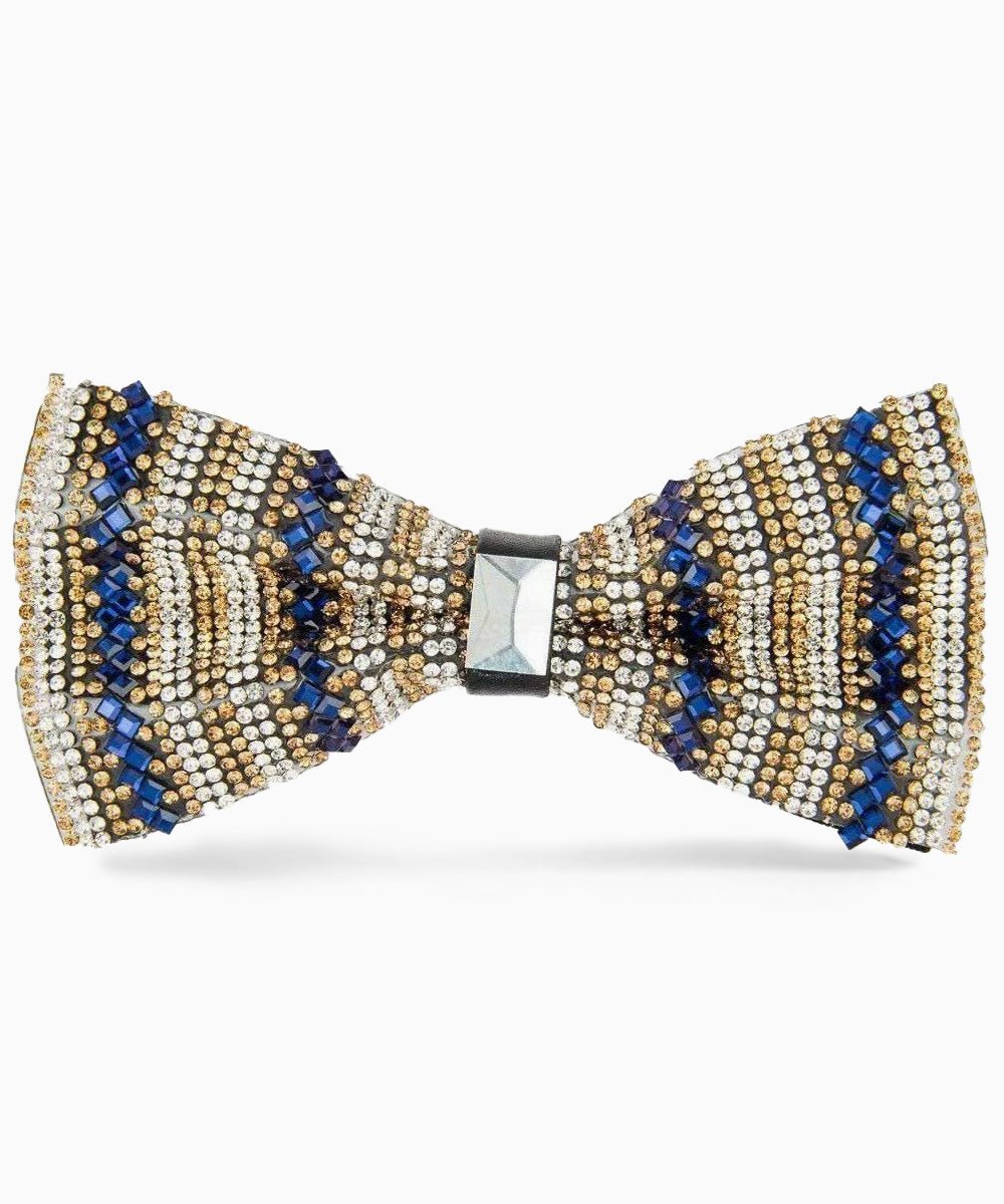 Vittorio Farina Men's Jeweled Bow Tie in Gift Box - Suits You Sir - Design: Black and Gold -