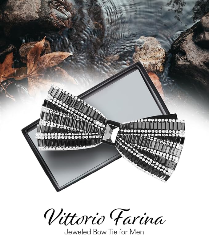 Vittorio Farina Men's Jeweled Bow Tie in Gift Box - Suits You Sir - Solid: Purple -