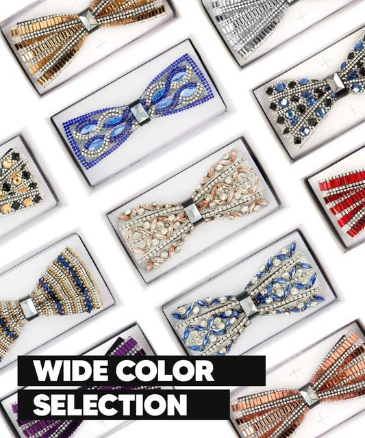 Vittorio Farina Men's Jeweled Bow Tie in Gift Box - Suits You Sir - Solid: Red -