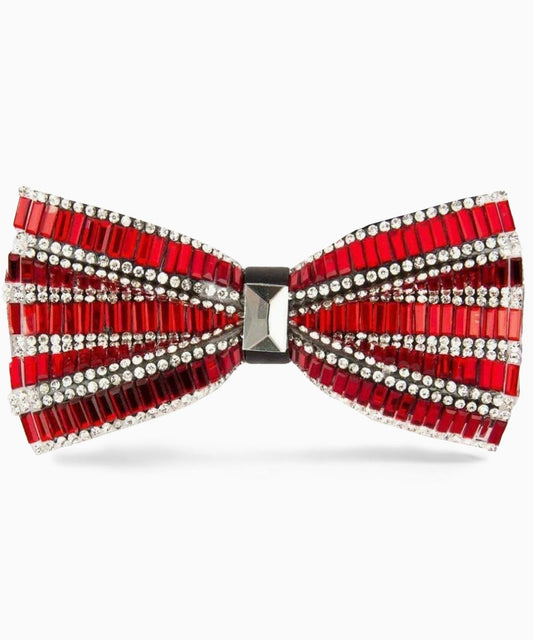 Vittorio Farina Men's Jeweled Bow Tie in Gift Box - Suits You Sir - Solid: Red -
