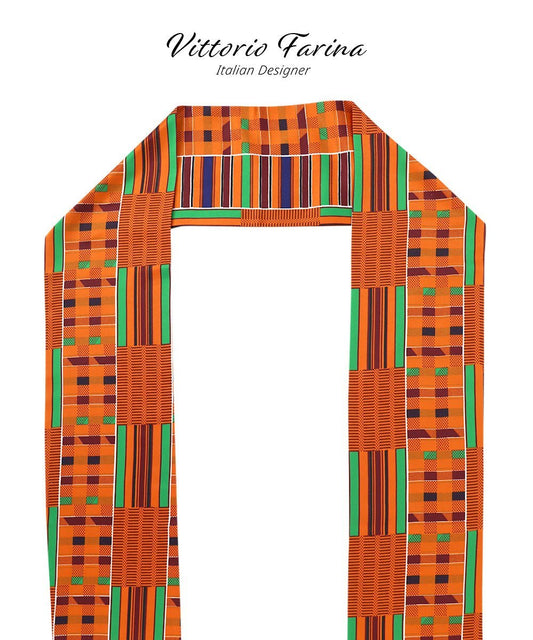 Vittorio Farina Mens' Kente Satin Scarf - Suits You Sir - Kente 1 -