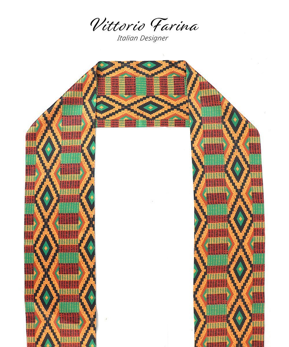 Vittorio Farina Mens' Kente Satin Scarf - Suits You Sir - Kente 2 -