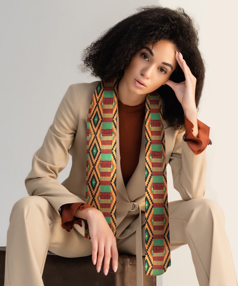 Vittorio Farina Mens' Kente Satin Scarf - Suits You Sir - Kente 2 -