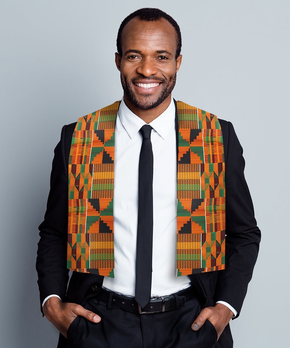 Vittorio Farina Mens' Kente Satin Scarf - Suits You Sir - Kente 3 -