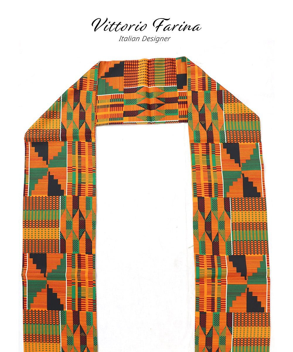 Vittorio Farina Mens' Kente Satin Scarf - Suits You Sir - Kente 3 -
