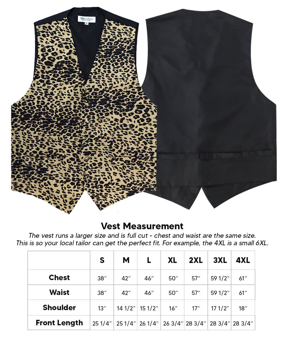 Vittorio Farina Men's Kente Satin Vest and Bow Tie Set - Suits You Sir - Leopard - S