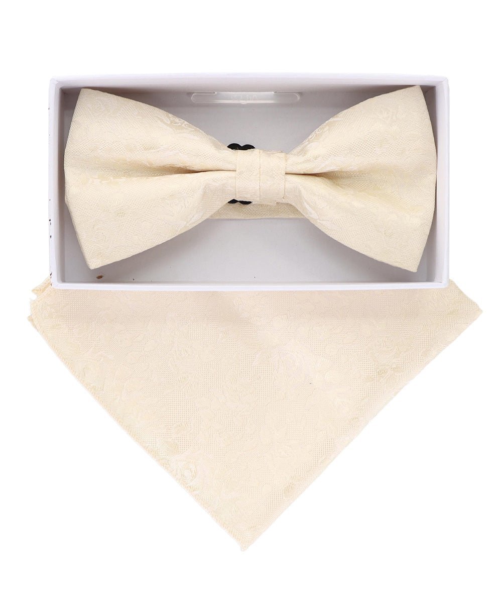 Vittorio Farina Men's Metallic Design Bow Tie & Pocket Square in Gift Box - Suits You Sir - bhm - 075 -