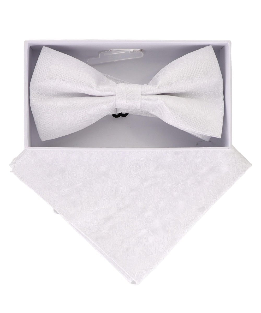 Vittorio Farina Men's Metallic Design Bow Tie & Pocket Square in Gift Box - Suits You Sir - bhm - 076 -