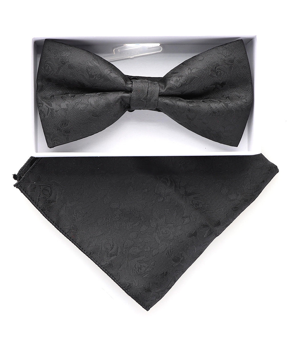 Vittorio Farina Men's Metallic Design Bow Tie & Pocket Square in Gift Box - Suits You Sir - bhm - 077 -