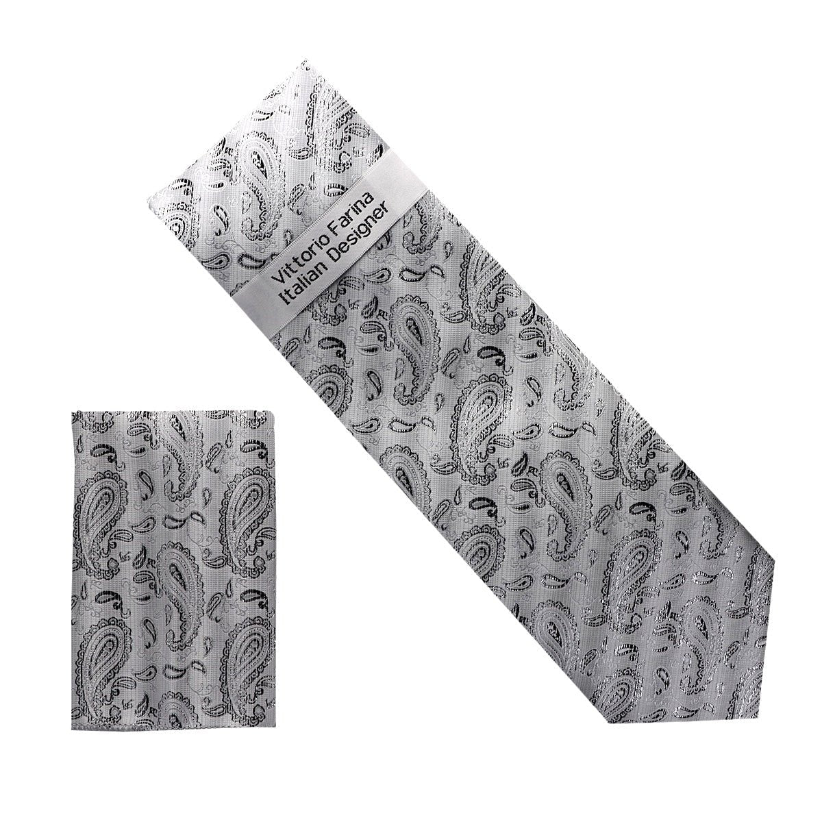 Vittorio Farina Men's Metallic Necktie & Pocket Square - Suits You Sir - NH - M_37 -