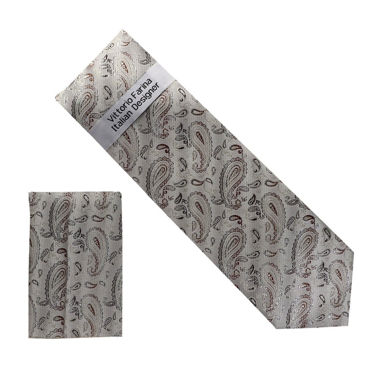 Vittorio Farina Men's Metallic Necktie & Pocket Square - Suits You Sir - NH - M_38 -