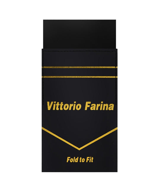 Vittorio Farina Men's Pre - Folded Pocket Square: Flat - Suits You Sir - Black -