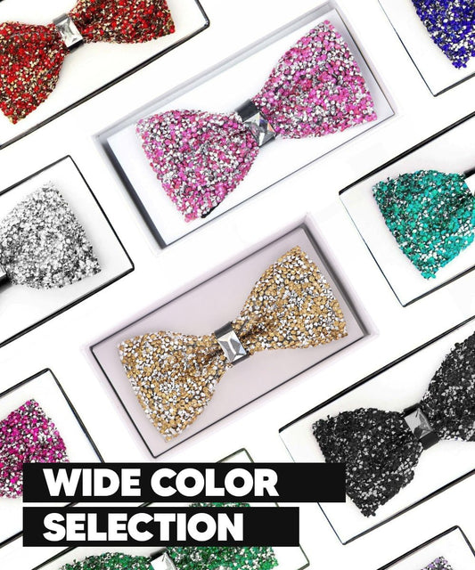 Vittorio Farina Men's Rhinestone Bow Tie in Gift Box - Suits You Sir - Red and Gold -