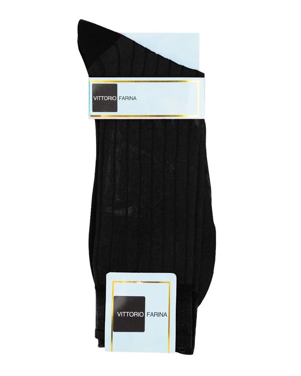 Vittorio Farina Men's Ribbed Shear Nylon Anklet Dress Socks - Suits You Sir - Black - 12