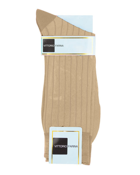 Vittorio Farina Men's Ribbed Shear Nylon Anklet Dress Socks - Suits You Sir - Black - 3