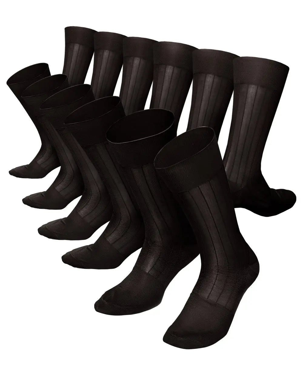Vittorio Farina Men's Ribbed Shear Nylon Anklet Dress Socks - Suits You Sir - Brown - 12