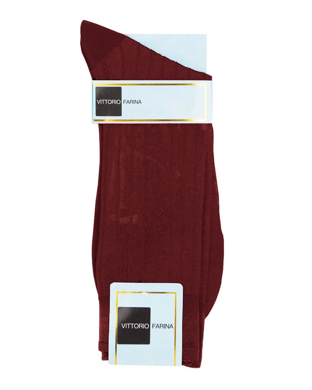 Vittorio Farina Men's Ribbed Shear Nylon Anklet Dress Socks - Suits You Sir - Burgundy - 12