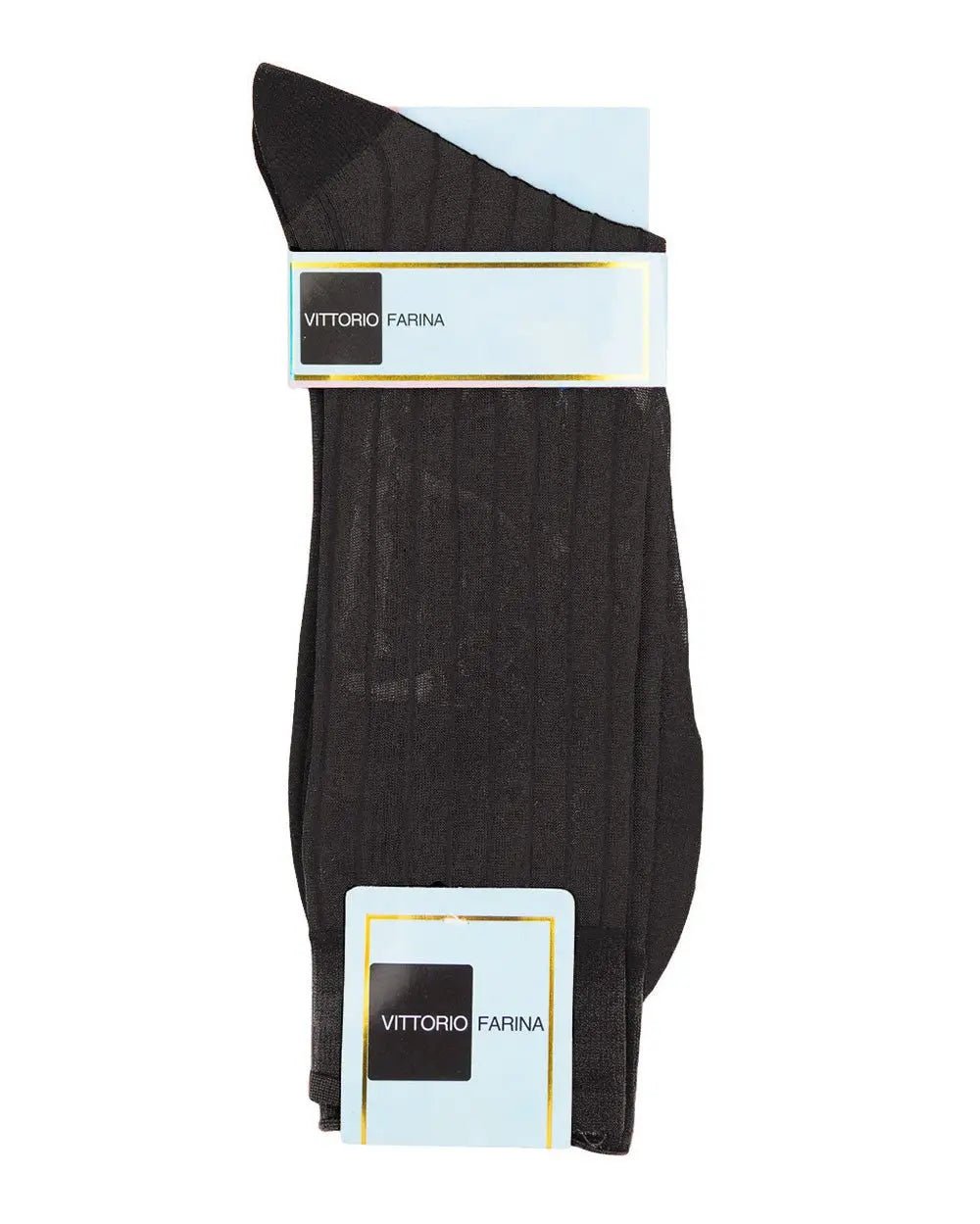 Vittorio Farina Men's Ribbed Shear Nylon Anklet Dress Socks - Suits You Sir - Charcoal - 12