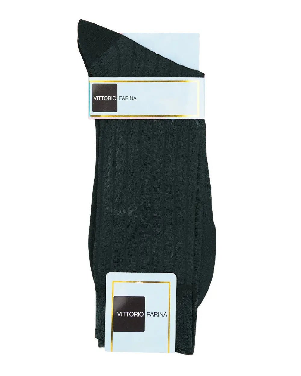 Vittorio Farina Men's Ribbed Shear Nylon Anklet Dress Socks - Suits You Sir - Hunter Green - 12