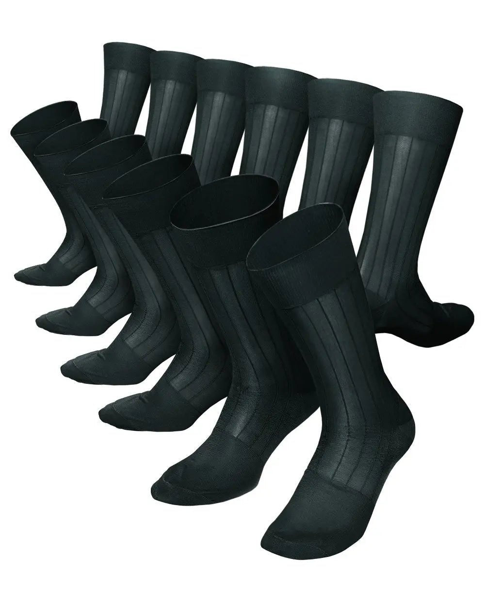 Vittorio Farina Men's Ribbed Shear Nylon Anklet Dress Socks - Suits You Sir - Hunter Green - 12